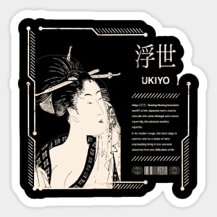 Japanese Retro Saying Ukiyo-e Vintage Geisha Traditional Kanji Character 643 Sticker